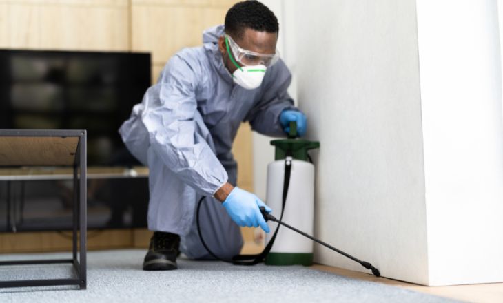 Profissional de dedetização da Desentupitec no Guarujá